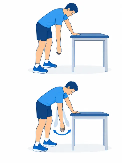 Cross-body arm stretch for rotator cuff rehabilitation - standing and stretch position