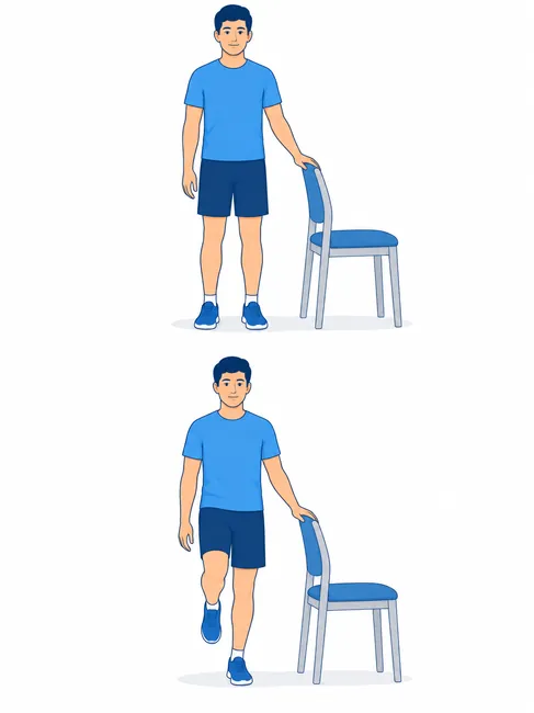 Single leg balance exercise for ACL rehabilitation - standing and balance position